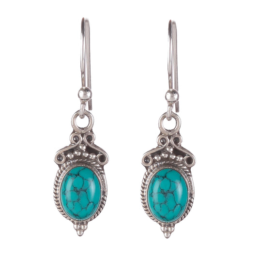 925 Sterling Silver Turquoise Earrings for Women | Handmade Spiritual Jewelry