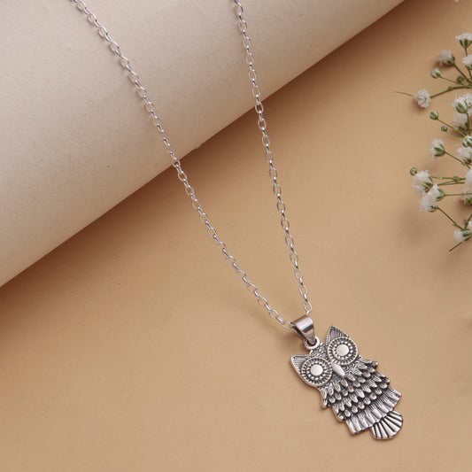 925 Sterling Silver Pendant Necklace for Women with 18" Chain | Classic Minimalist Jewelry | Handmade Polished Silver | Everyday Elegant Look