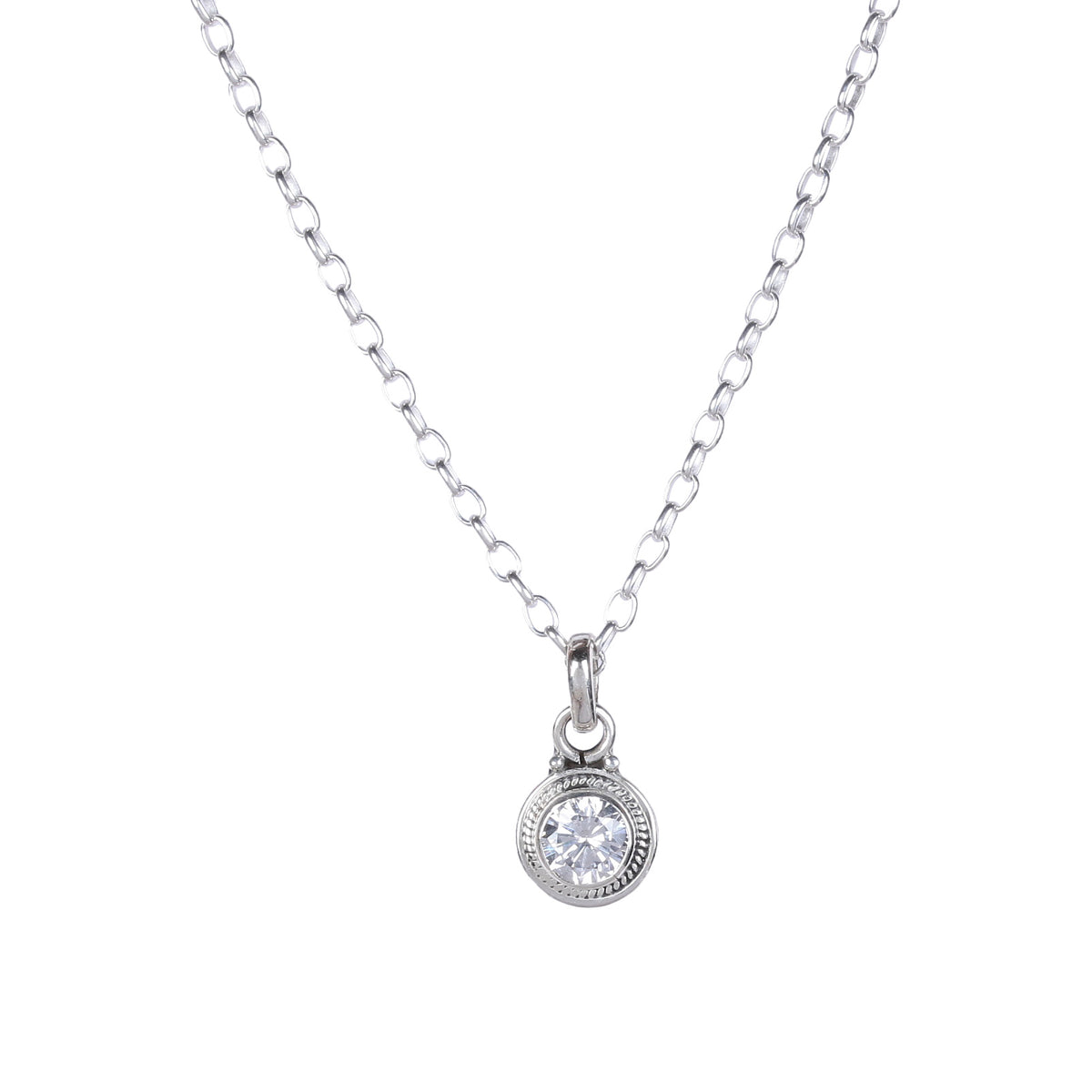 925 Sterling Silver Vintage-Inspired Necklace With Chain Handcrafted Zircon Jewelry for Elegant Style