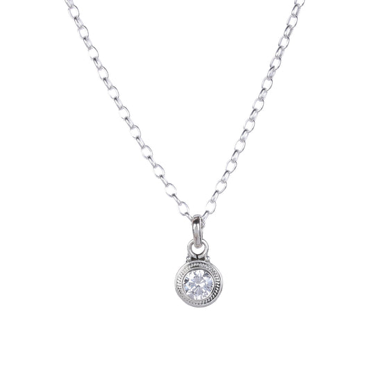 925 Sterling Silver Vintage-Inspired Necklace With Chain Handcrafted Zircon Jewelry for Elegant Style