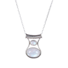 925 Sterling Silver Moonstone Pendant Necklace for Women with 18" Chain | Handmade Gemstone Jewelry | Healing Energy | Luxury Gift