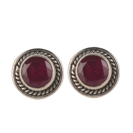 925 Sterling Silver Ruby Earrings for Women | Handcrafted Yellow Gemstone Jewelry | Bright Elegant Accessory
