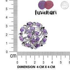 925 Silver Exquisite Amethyst Brooche - Handcrafted Sterling Silver with Stunning Purple Gemstone, Perfect for Adding Elegance to Any Outfit