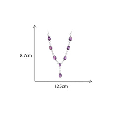 925 Sterling Silver Amethyst Necklace – Elegant Handmade Gemstone Jewelry