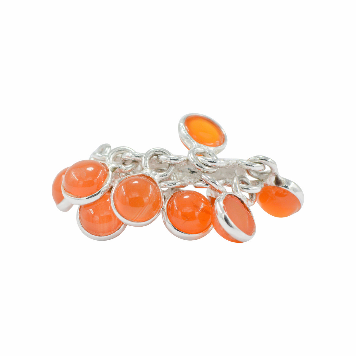 925 Silver Carnelian Stone Ring – Radiant orange-red carnelian set in a sleek band, symbolizing courage and vitality. Perfect for everyday wear or special occasions