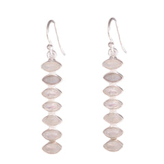 925 Sterling Silver Moonstone Earrings for Women | Handcrafted White Gemstone Jewelry | Classic and Stylish Design |