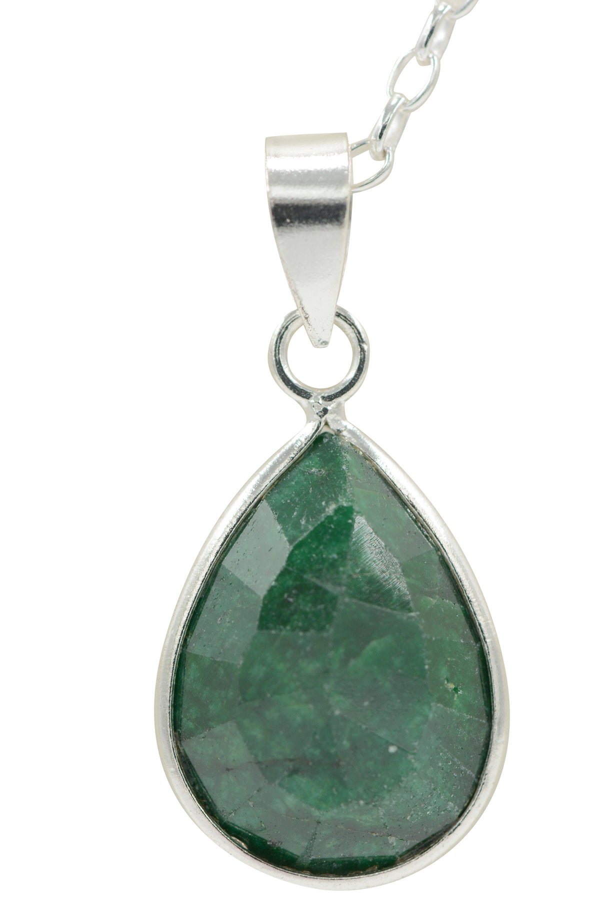 Sterling Silver Pendant with Natural Emerald – Gift of Elegance