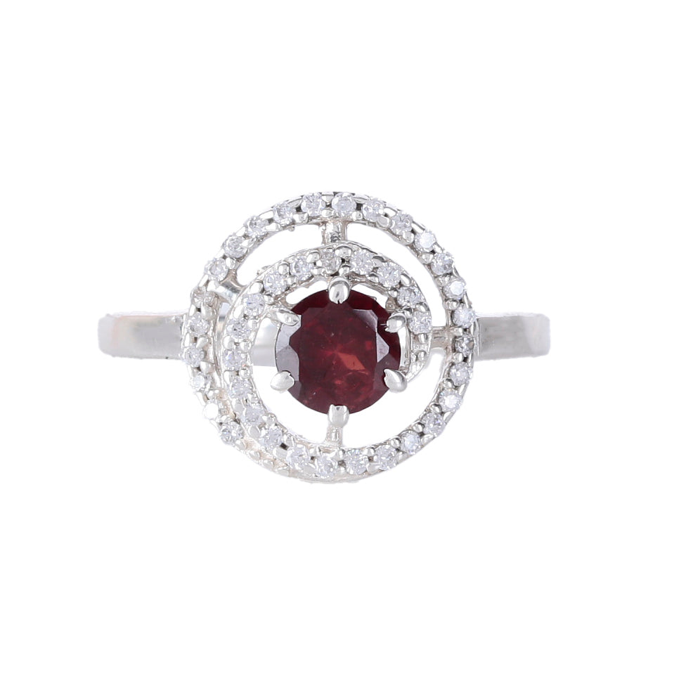 925 Silver Garnet zircon Stone Ring – Deep red garnet, elegant design, timeless sophistication, perfect for women and girls. Luxurious appeal