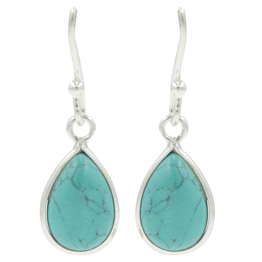 925 Sterling Silver Turquoise Earrings – Handcrafted Natural Gemstone Jewelry for Women – Elegant Drop Earrings for Women & Girls