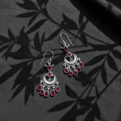 925 Sterling Silver Ruby Earrings for Women | Handcrafted Red Gemstone Jewelry | Elegant Party Wear Earrings