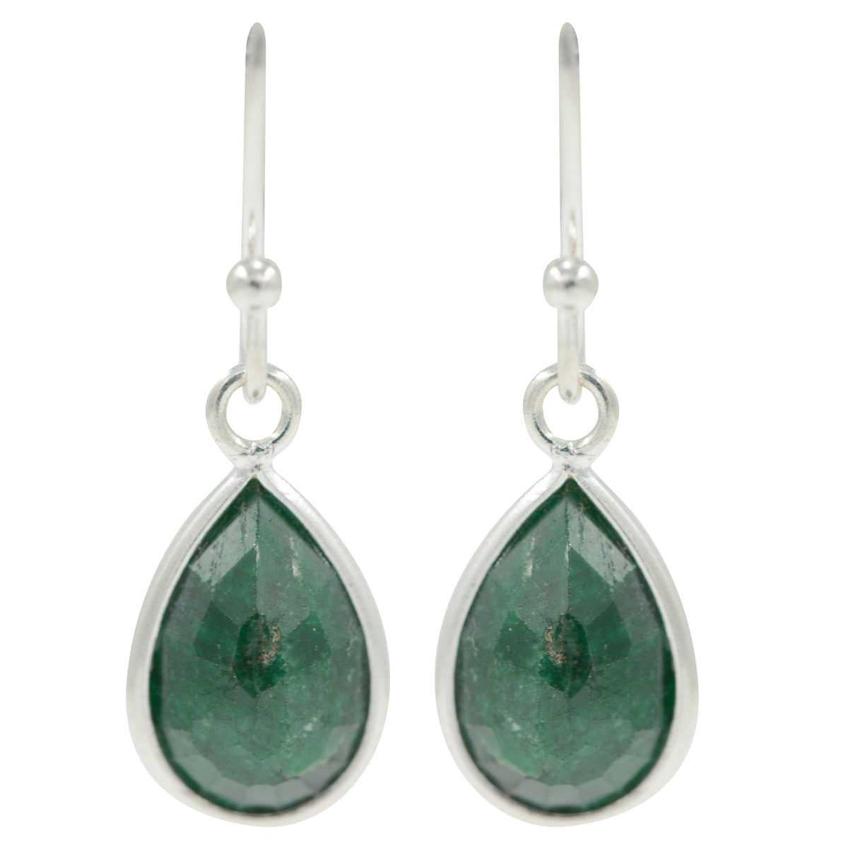 925 Sterling Silver Green Emerald Earrings – Handcrafted Natural Emerald Drop Earrings for Women & Girls