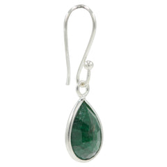 925 Sterling Silver Green Emerald Earrings – Handcrafted Natural Emerald Drop Earrings for Women & Girls