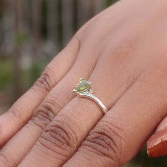 925 Silver Peridot Ring  Premium Gemstone Ring, Handcrafted Sterling Silver Jewelry for Women, Perfect Gift