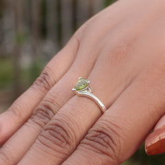 925 Silver Peridot Ring  Premium Gemstone Ring, Handcrafted Sterling Silver Jewelry for Women, Perfect Gift