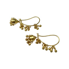 925 Sterling Silver Gold Plated Mango Jhumka Earrings for Women | Elegant Designer Jewelry | Classic Statement Accessory