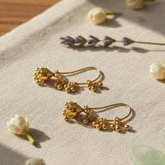 925 Sterling Silver Gold Plated Mango Jhumka Earrings for Women | Elegant Designer Jewelry | Classic Statement Accessory