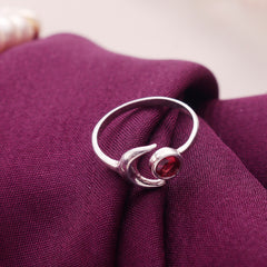 925 Silver Garnet Ring  Elegant Red Gemstone Sterling Silver Jewelry, Handmade Women’s Ring for Party, Festive & Daily Wear