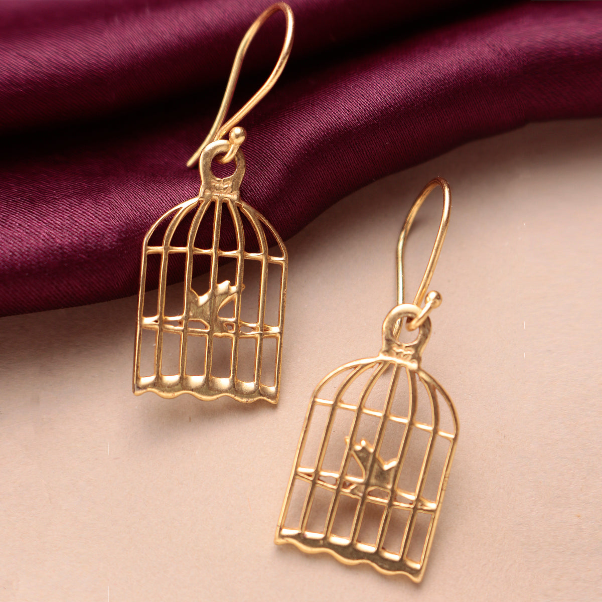 Fusionari 925 Sterling Silver Gold Plated Earrings for Women | Handcrafted Designer Jewelry | Classic and Stylish Design |