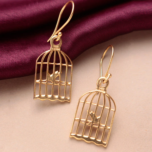 Fusionari 925 Sterling Silver Gold Plated Earrings for Women | Handcrafted Designer Jewelry | Classic and Stylish Design |