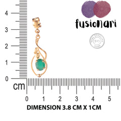 925 Sterling Gold Plated Silver Green Onyx Earrings for Women | Handcrafted Green Gemstone Jewelry | Classic and Stylish Design |