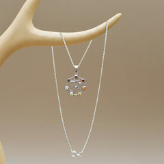 925 Sterling Silver Chakra Pendant without Chain | Seven Stone Healing Jewelry | Colorful Spiritual Accessory