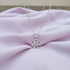 925 Sterling Silver Chakra Pendant without Chain | Seven Stone Healing Jewelry | Colorful Spiritual Accessory