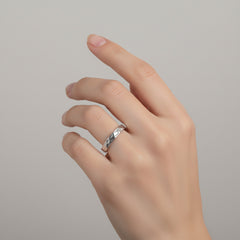 925 Sterling Silver Ring for Women | Handmade White Silver Design | Minimalist Elegant Jewelry | Size 2.2 cm