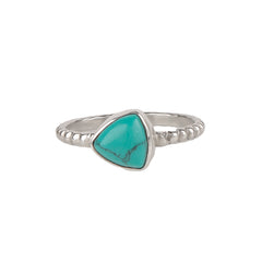 925 Sterling Silver Turquoise Silver Ring Chic Gemstone Jewelry, Vibrant Blue Stone Ring, Handcrafted Luxury Gift for Women