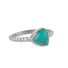 925 Sterling Silver Turquoise Silver Ring Chic Gemstone Jewelry, Vibrant Blue Stone Ring, Handcrafted Luxury Gift for Women