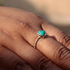 925 Sterling Silver Turquoise Silver Ring Chic Gemstone Jewelry, Vibrant Blue Stone Ring, Handcrafted Luxury Gift for Women