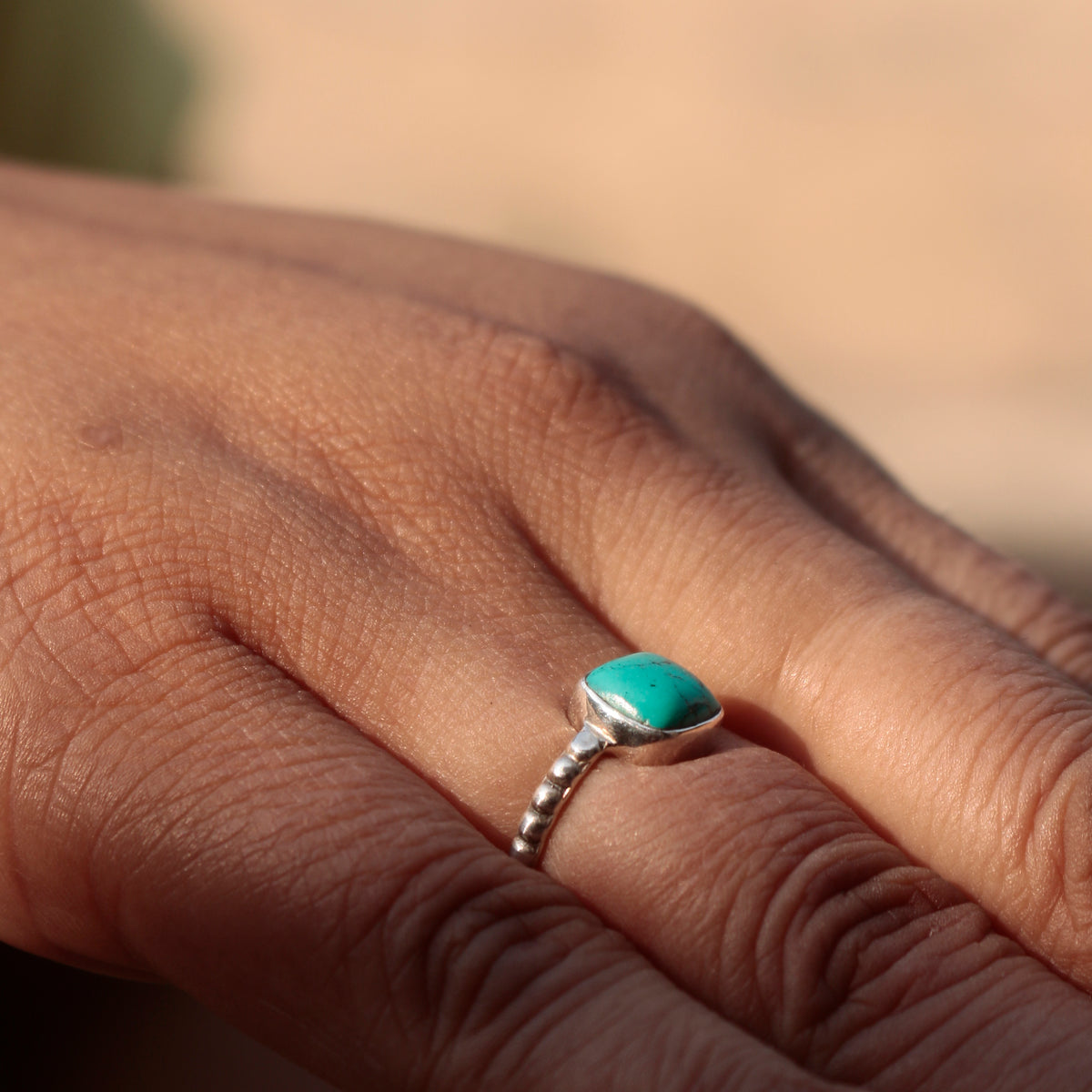 925 Sterling Silver  Turquoise  Ring Boho Gemstone Jewelry, Vibrant Blue Stone Ring, Handcrafted Luxury Gift for Women