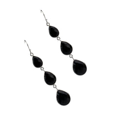 925 Luxury Sterling Silver Earrings for Women – Handcrafted with Black Onyx Stone, Elegant Statement Jewelry for Any Occasion