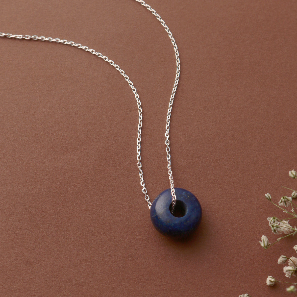 925 Sterling Silver Lapis Pendant with Chain | Handcrafted Blue Gemstone Jewelry | Royal & Artistic Design