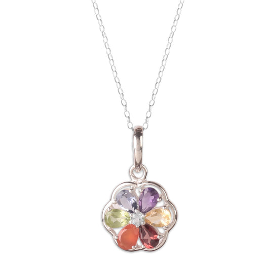Fusionari 925 Sterling Silver Chakra Pendant with Chain for Women |  Necklace | Party Wear Jewellery | Designer Wedding Pendant Set | Elegant Gift for Her | Fashion Necklace Women