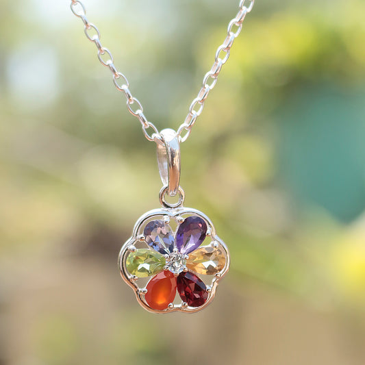 Fusionari 925 Sterling Silver Chakra Pendant with Chain for Women |  Necklace | Party Wear Jewellery | Designer Wedding Pendant Set | Elegant Gift for Her | Fashion Necklace Women