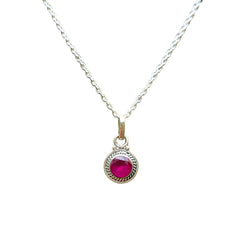 925 Sterling Silver Ruby Pendant with Chain | Handcrafted Red Gemstone Jewelry | Elegant Designer Accessory