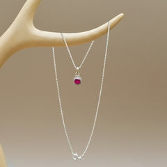 925 Sterling Silver Ruby Pendant with Chain | Handcrafted Red Gemstone Jewelry | Elegant Designer Accessory