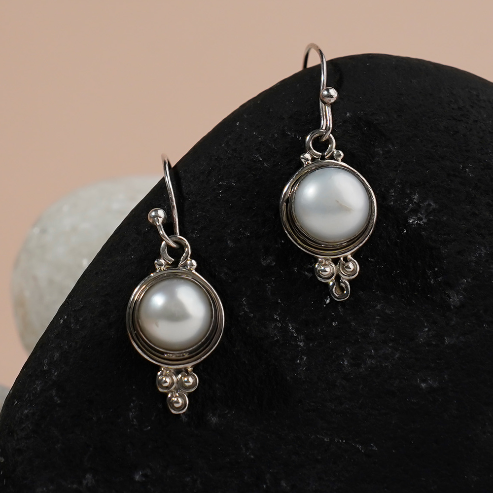 925 Handcrafted Sterling Silver Pearl Earrings for Women – Elegant, Classic Jewelry for Weddings, Parties, and Everyday Wear