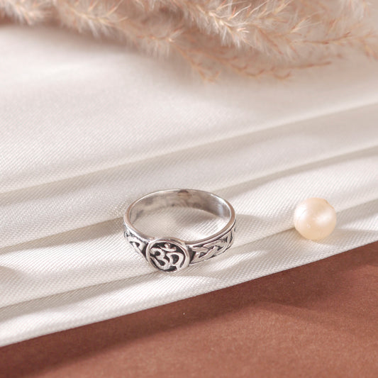 925 Sterling Silver OM Ring  Minimalist Handcrafted Jewelry, Everyday Wearing, Timeless Women’s Silver Ring, Perfect Gift