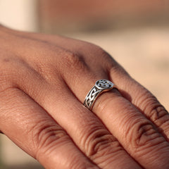 925 Sterling Silver OM Ring  Minimalist Handcrafted Jewelry, Everyday Wearing, Timeless Women’s Silver Ring, Perfect Gift