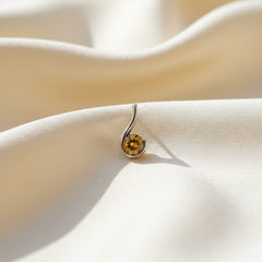 925 Sterling Silver Citrine Stud Earrings for Women | Handcrafted Yellow Gemstone Jewelry | Bright Elegant Accessory