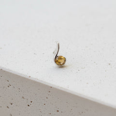925 Sterling Silver Citrine Stud Earrings for Women | Handcrafted Yellow Gemstone Jewelry | Bright Elegant Accessory