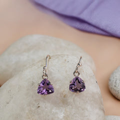 925 Silver Amethyst Earrings – Stunning natural amethyst stones for calming energy. Perfect healing gift for women