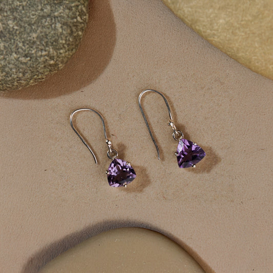 925 Silver Amethyst Earrings – Stunning natural amethyst stones for calming energy. Perfect healing gift for women