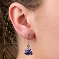 925 Silver Amethyst Earrings – Stunning natural amethyst stones for calming energy. Perfect healing gift for women