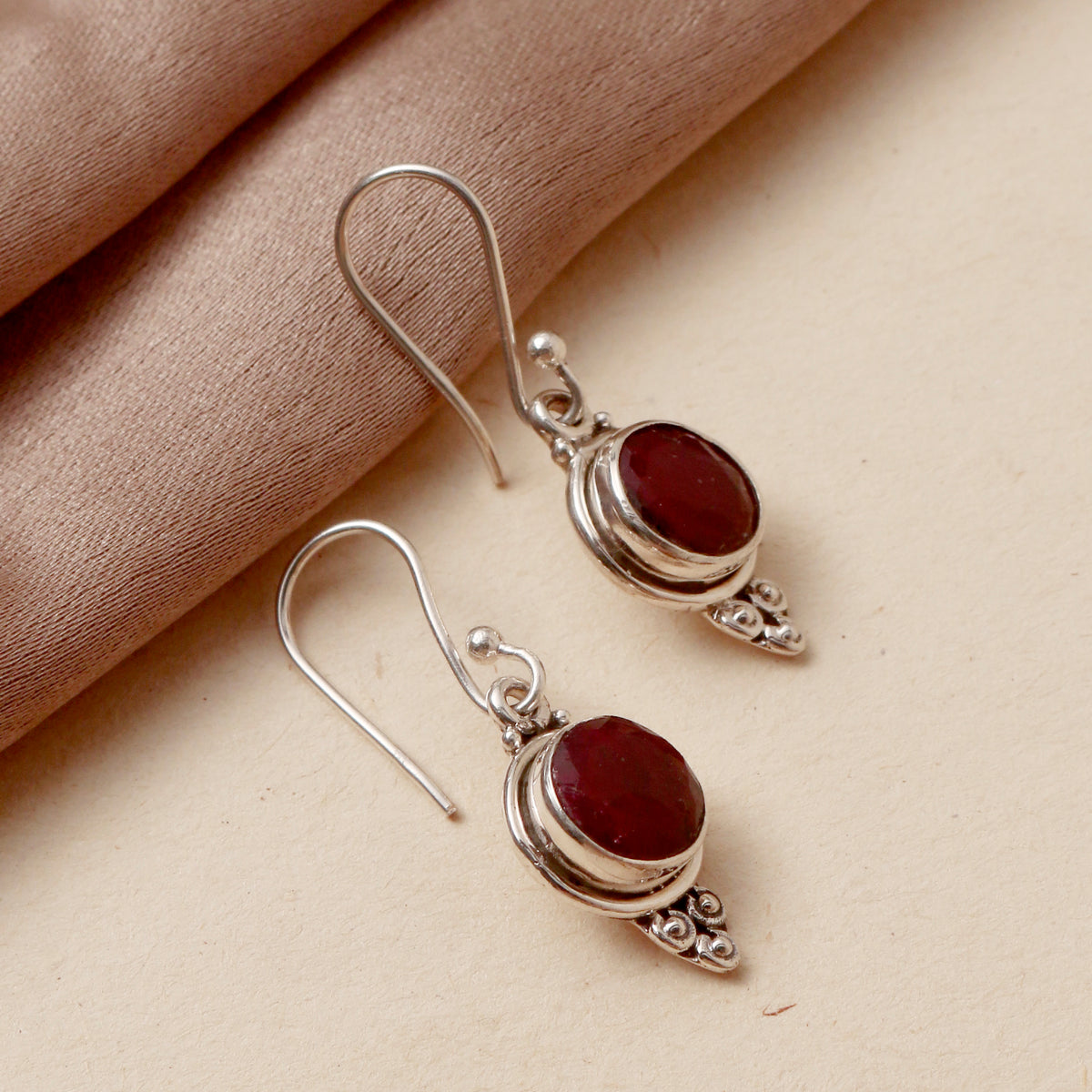 925  Sterling Silver Ruby Earrings for Women | Elegant Red Gemstone Jewelry | Wedding & Party Wear Gift