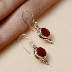 925  Sterling Silver Ruby Earrings for Women | Elegant Red Gemstone Jewelry | Wedding & Party Wear Gift