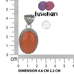 925 Silver Carnelian Pendant with 18" Chain for Women | Natural Orange Gemstone Jewelry | Daily Wear & Gift