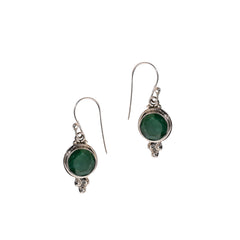 925 Sterling Silver Emerald Stone Earrings for Women – Handcrafted Gemstone Jewelry, Elegant Statement for Special Occasions