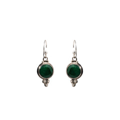 925 Sterling Silver Emerald Stone Earrings for Women – Handcrafted Gemstone Jewelry, Elegant Statement for Special Occasions